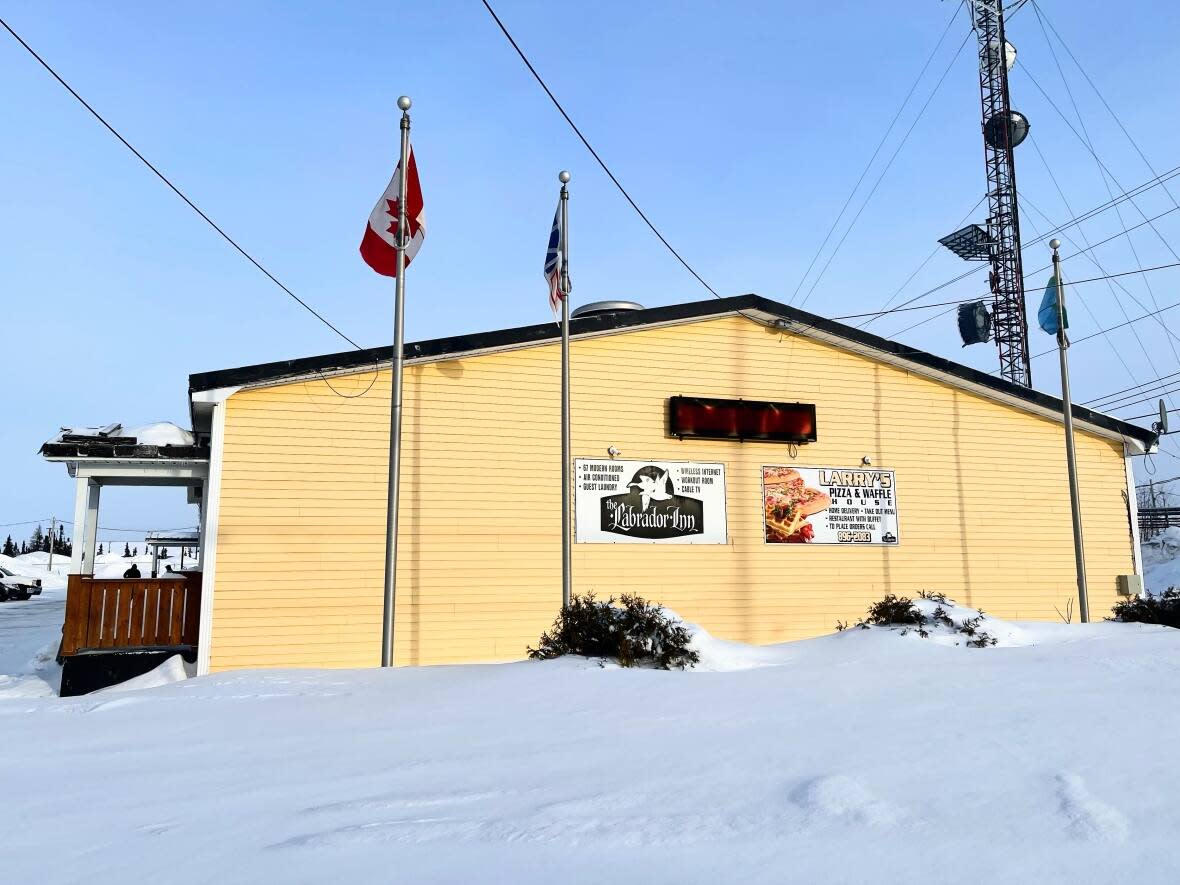 A woman was found dead outside the Labrador Inn, in Happy Valley-Goose Bay, on Wednesday morning. (Heidi Atter/CBC - image credit)