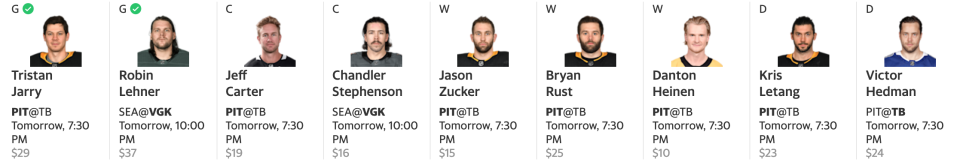 There won't be too many Penguins stacks in the Yahoo Cup. (Yahoo Fantasy)