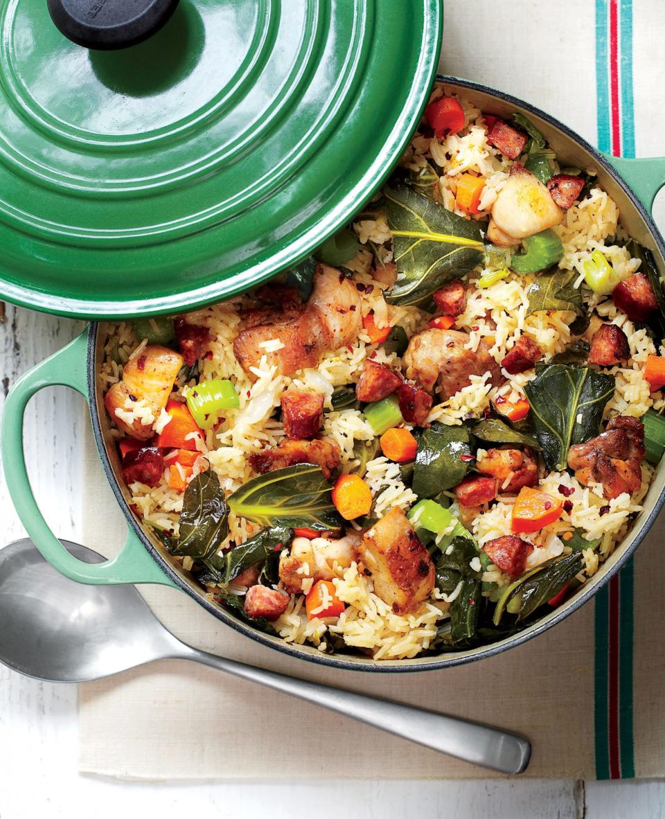 Chicken-and-Collards Pilau