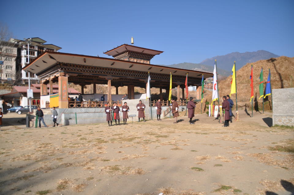 <p>An archery tournament that is taking place in Thimpu.</p>