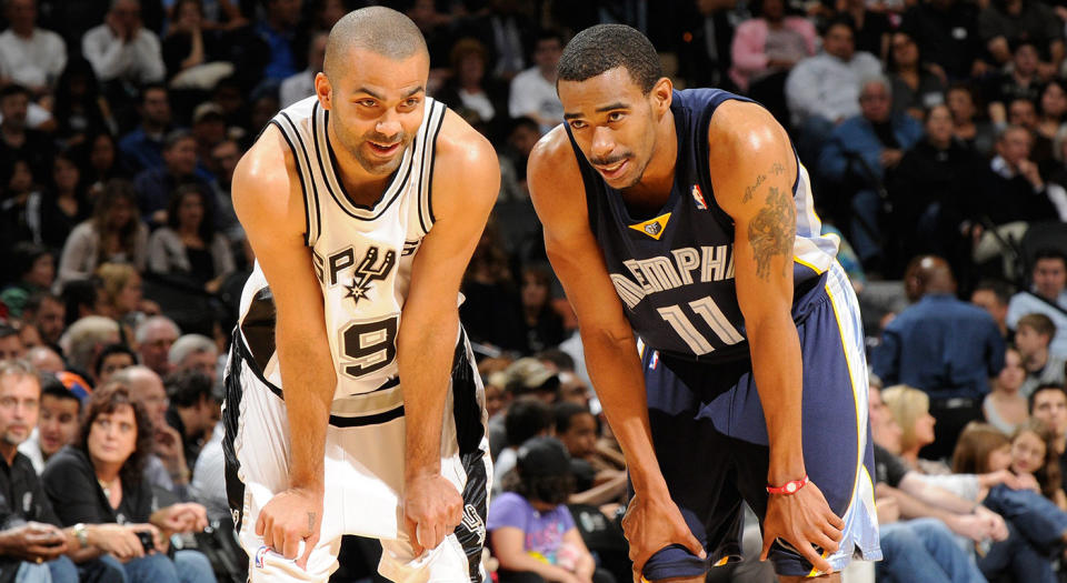 Mike Conley learned some hard lessons as a rookie going up against Tony Parker. (Photo by D.Clarke Evans/NBAE via Getty Images)