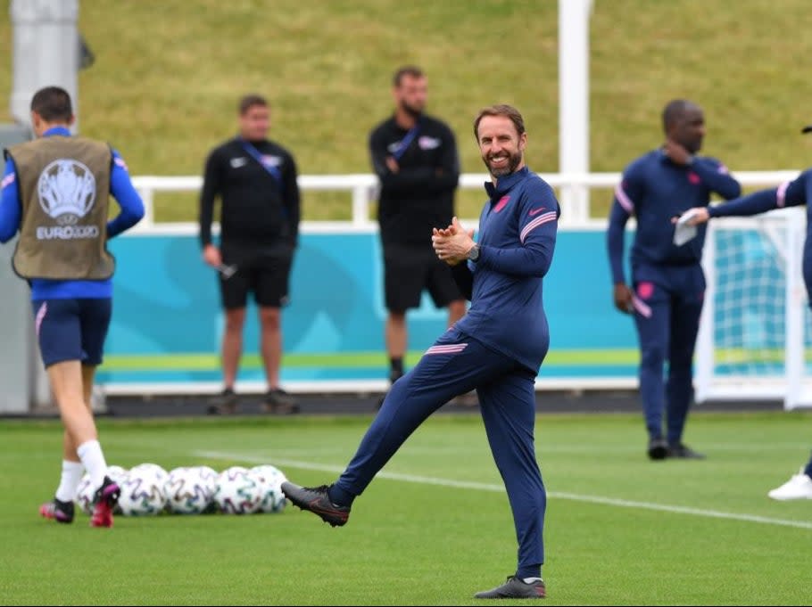 Gareth Southgate in England training (AFP via Getty Images)