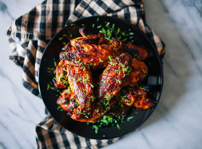 Baked Coconut Curry Wings with Mango Chutney