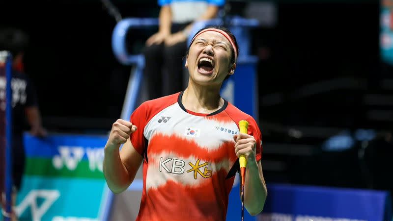 韓國天才女安洗瑩在決勝局只讓中國一姐陳雨菲拿下9分，安洗瑩晉級決賽。（圖／翻攝自BWF官方微博）
