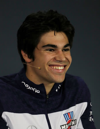 FILE PHOTO: Formula One F1 - Brazilian Grand Prix - Autodromo Jose Carlos Pace, Interlagos, Sao Paulo, Brazil - November 8, 2018 Williams' Lance Stroll during a press conference ahead of the Brazilian Grand Prix REUTERS/Paulo Whitaker/File Photo