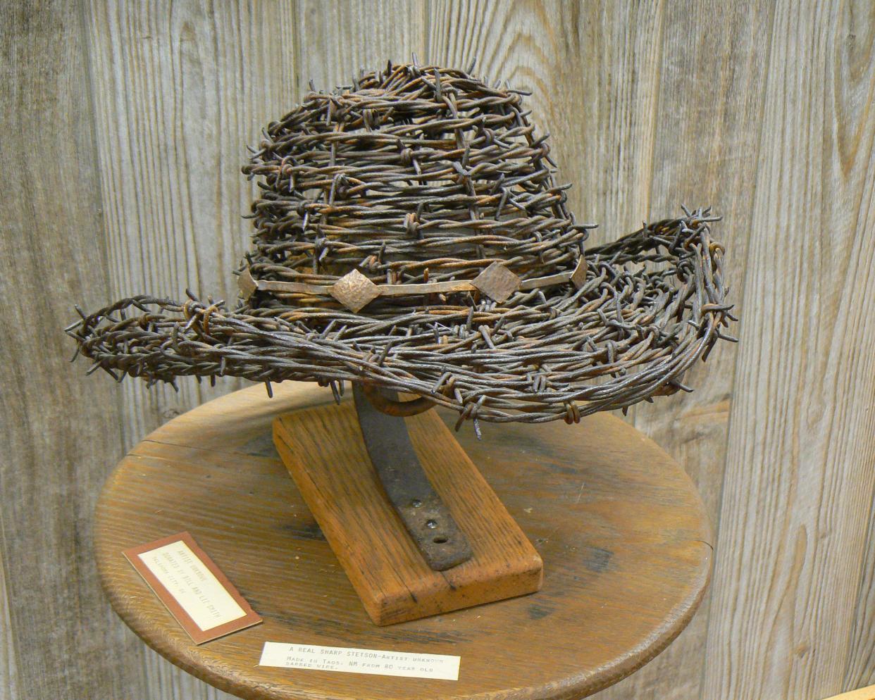 barbed wire hat at Devil's Rope Barbed Wire Museum