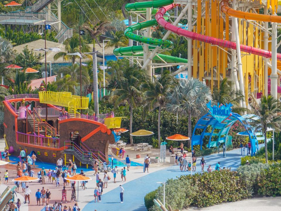 Thrill Waterpark at CocoCay is seen from above