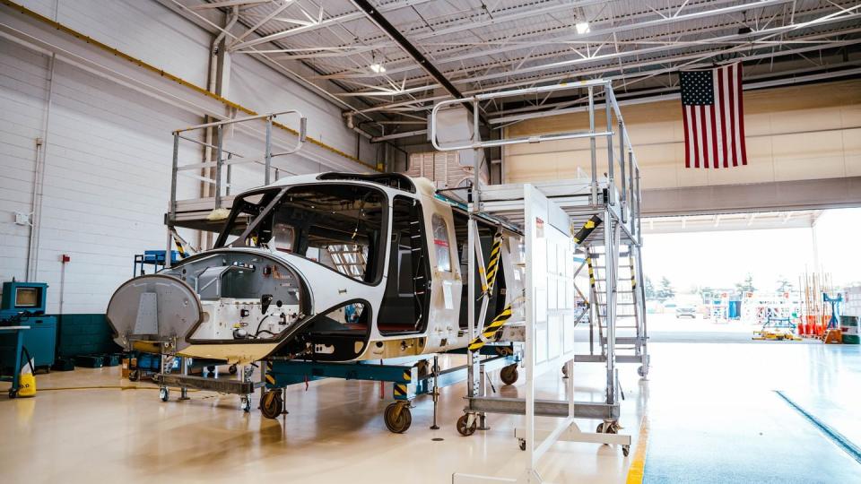 Leonardo's first production MH-139A Grey Wolf reached the final assembly stage at its Philadelphia, Pennsylvania facility in June. (Courtesy of Boeing)