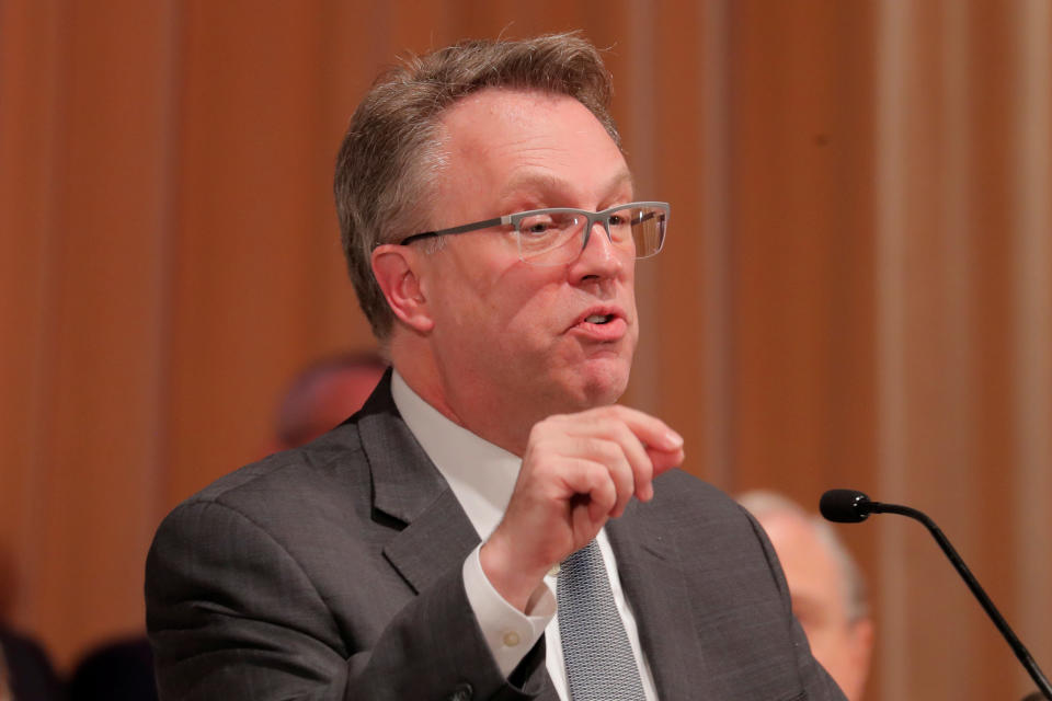 John C. Williams, president and CEO of the Federal Reserve Bank of New York speaks to the Economic Club of New York in the Manhattan borough of New York, U.S., March 6, 2019. REUTERS/Lucas Jackson