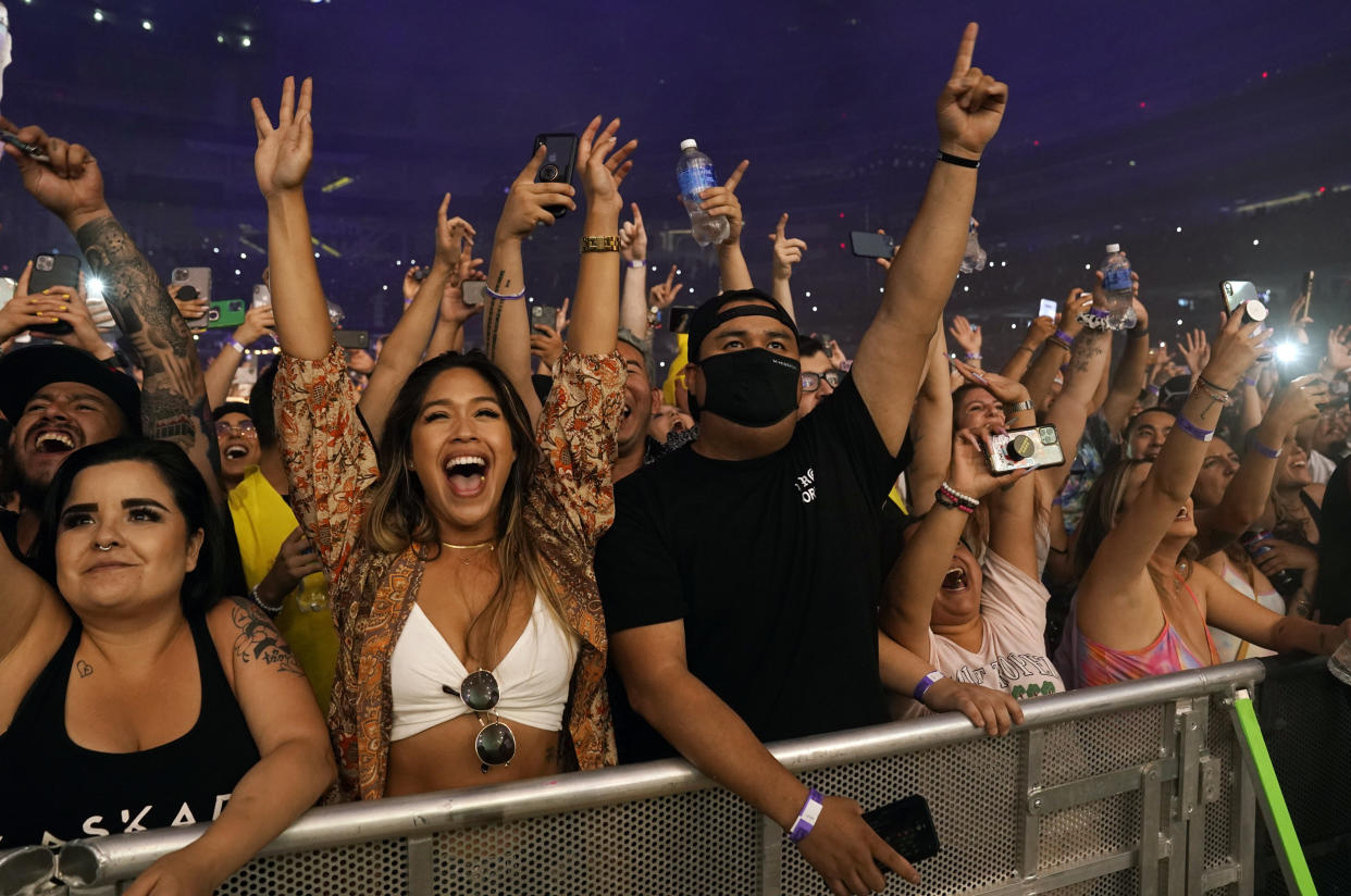 Image: Concertgoers in Los Angeles. (Chris Pizzello / Invision/AP file)