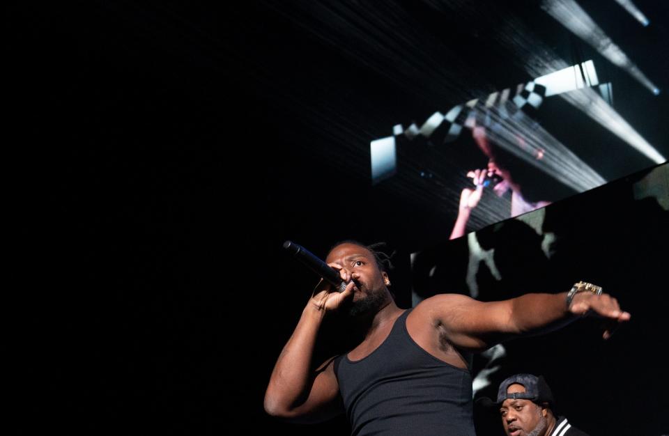 Wu-Tang Clan's Young Dirty Bastard, son of former Wu-Tang Clan member Ol' Dirty Bastard, performs at Bridgestone Arena Wednesday night, Sept. 20, 2023.