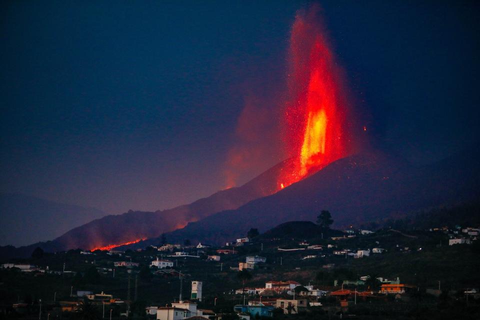 The Cumbre Vieja volcano on La Palma, on 27th September in Las Manchas, La Palma, Santa Cruz de Tenerife, Canary Islands, Spain