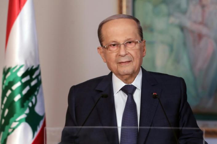 Lebanese President Michel Aoun addressed the nation on the third anniversary of his presidency, and indicated he would meet protesters' demands for a technocratic government (AFP Photo/-)