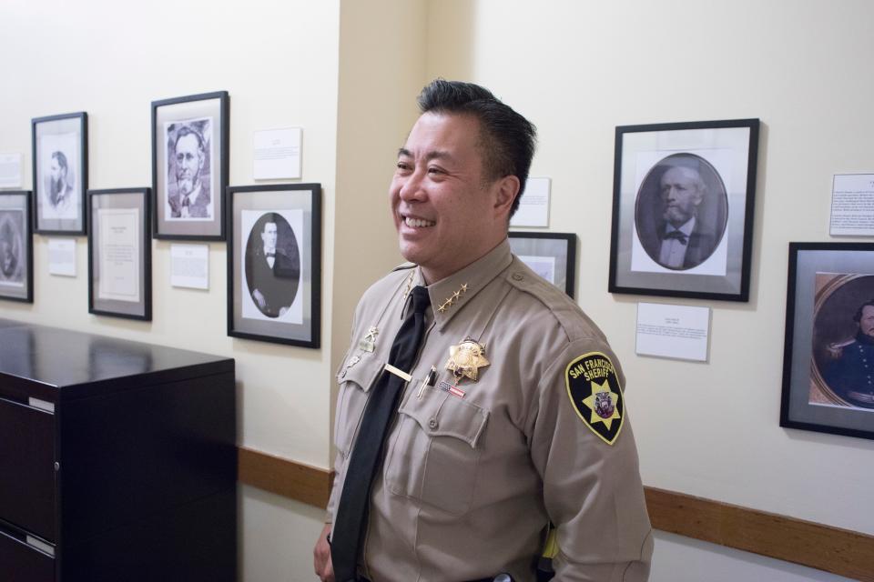 Paul Miyamoto stands for a portrait. He’s the first Asian American sheriff of a metro-area county in California history.