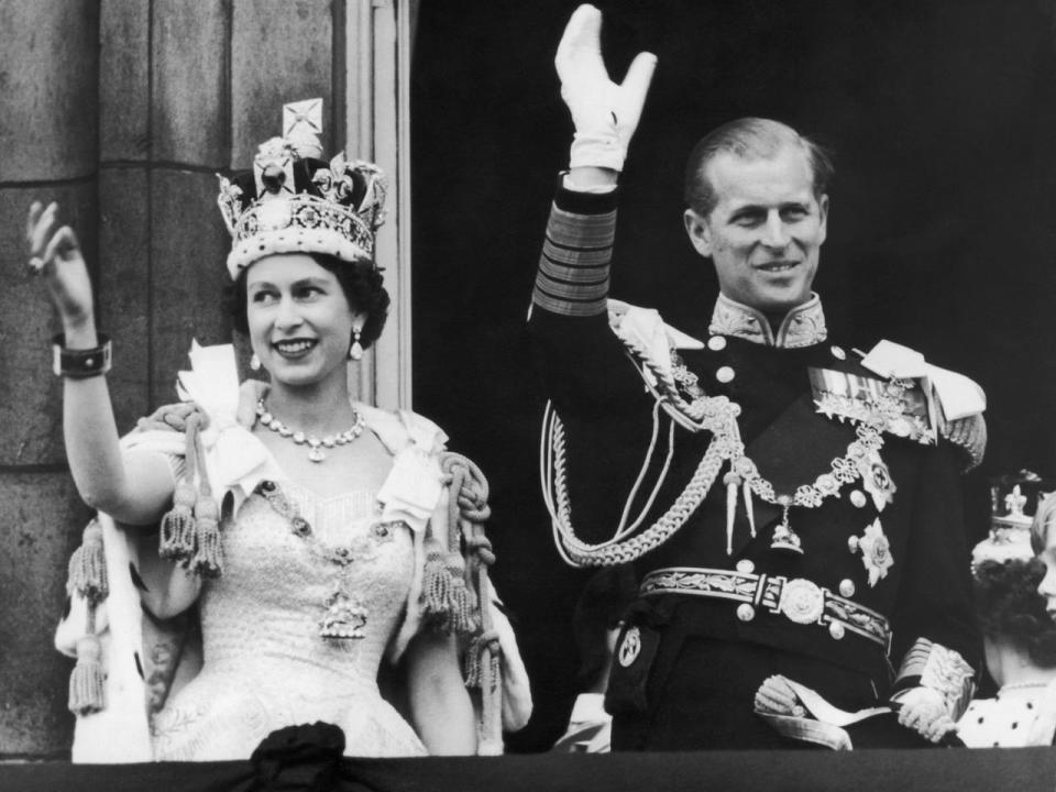 Queen Elizabeth and Philip, Duke of Edinburgh. She ascended to the throne after the death of her father, King George VI, in 1952. / Credit: Keystone/Getty Images