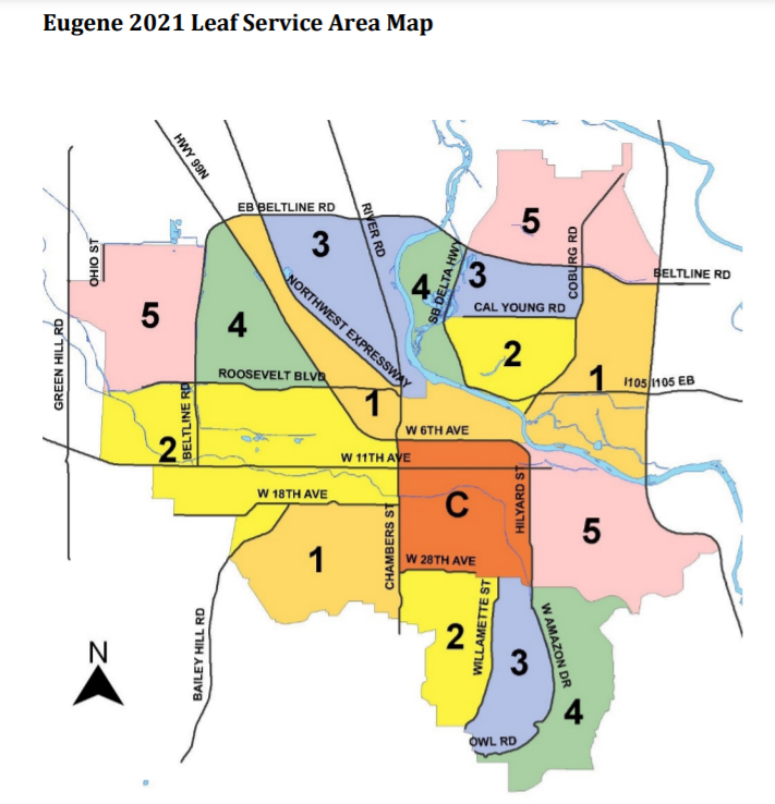 Eugene leaf pickup is scheduled by zones. Residents can check when leaf pickup is scheduled for their areas to decide when to pile leaves for removal.