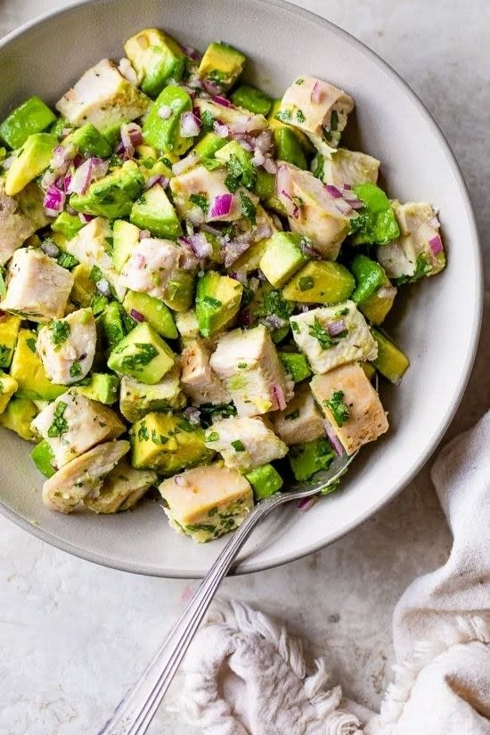 Sous Vide Avocado and Cilantro Lime Chicken Salad