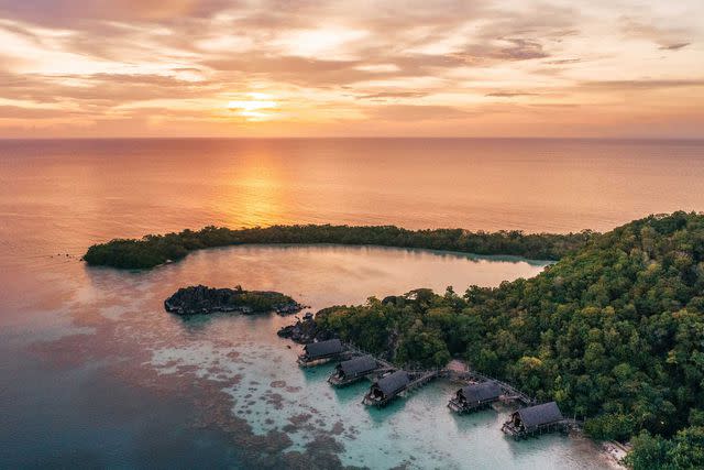 <p>Courtesy of Elang at Bawah Reserve</p> Other accommodations at Bawah Reserve, which covers six islands, include 10 overwater bungalows.