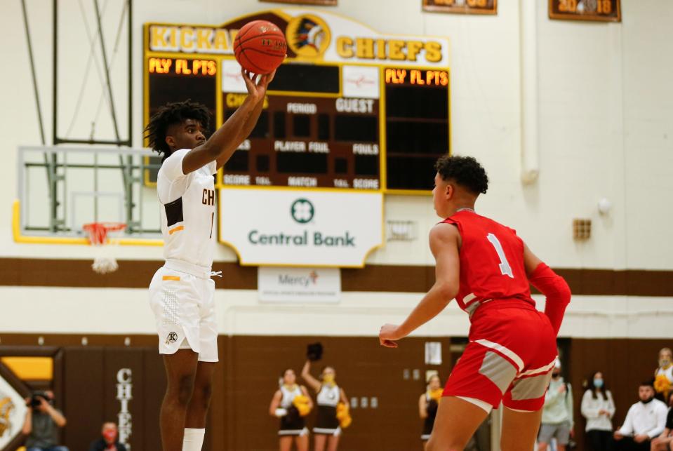 A proposal will rename the gym at Kickapoo High School as the "Hall of Fame Court." This file photo shows the Kickapoo Chiefs winning a March 2021 game against the Nixa Eagles.