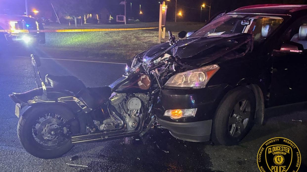 <div>Investigators believe the motorcycle was headed west on Woodbury-Turnersville Road when it collided with a car that was making a left-hand turn.</div>