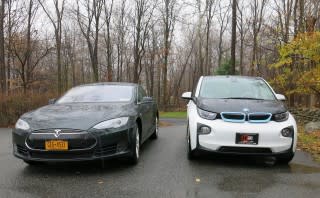 2013 Tesla Model S and 2014 BMW i3, Hudson Valley, NY, Nov 2014