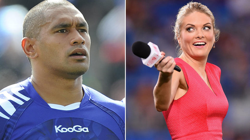 Pictured here, Samoa rugby great Junior Poluleuligaga and Channel Nine presenter Erin Molan.