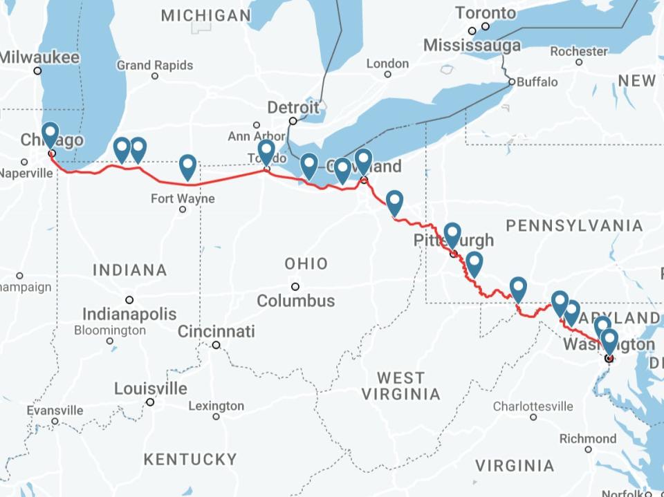 Capitol Limited route