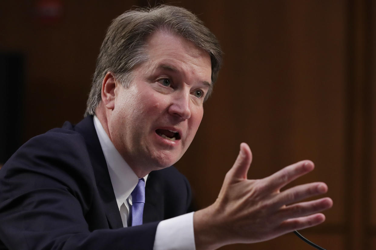 A new anonymous complaint states that Brett Kavanaugh aggressively shoved a woman against a wall in a sexual manner, in 1998. (Photo: Getty Images)