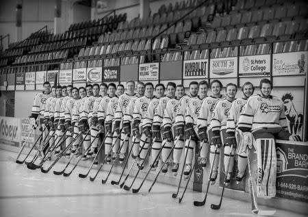 The 2017-2018 Humboldt Broncos Saskatchewan Junior Hockey League team is pictured in this undated handout photo. Amanda Brochu/Handout via REUTERS