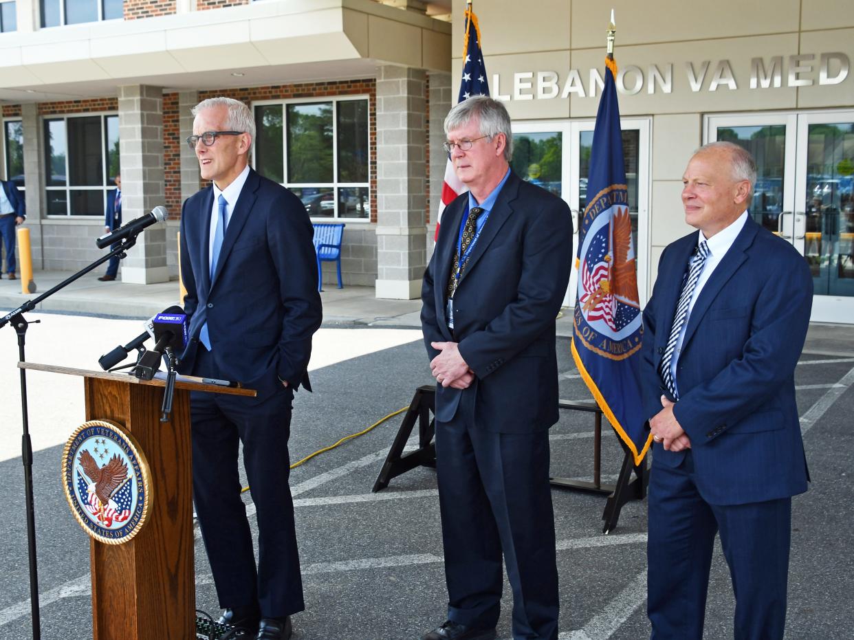 U.S. Department of Veterans Affairs Secretary Denis McDonough was joined by VIZN-4 Network Director Tim Liezert and Lebanon VAMC CEO and Executive Director Jeffrey A. Beiler Tuesday to talk about the facility's achievements.