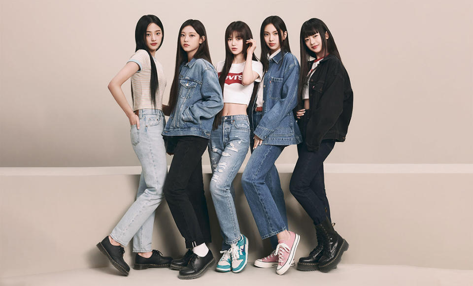 NewJeans as brand ambassadors for Levi's campaign. 