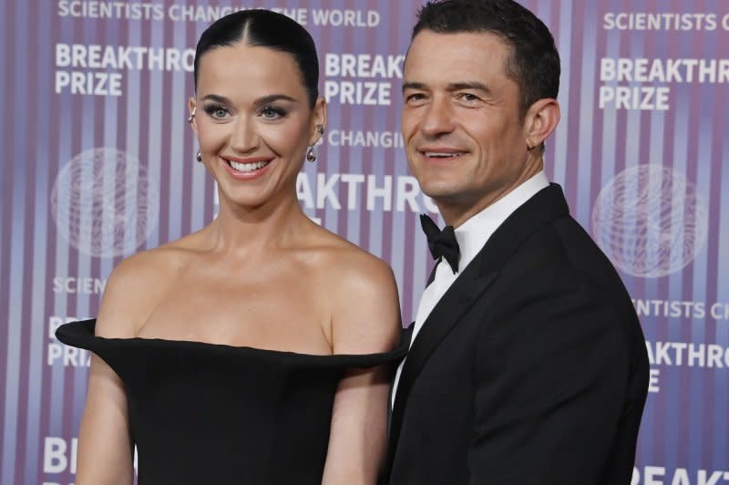 Katy Perry and Orlando Bloom attend the Breakthrough Prize ceremony at the Academy Museum of Motion Pictures in Los Angeles on Saturday. Photo by Jim Ruymen/UPI