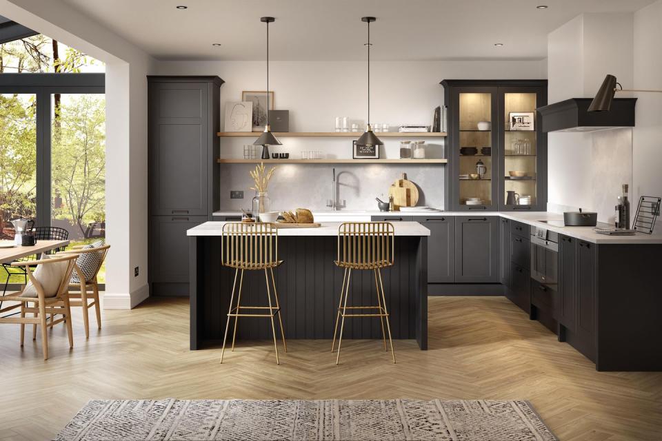 <p>Bar stools for kitchen islands have become an ever increasing trend, with hundreds of different styles available. From stylish gold to on-trend wicker, they are fundamental to the overall look of the room. </p><p>• 'Relaxed Look' kitchen with 'Carbon' and 'Chalk' paint from <a href="https://www.life-kitchens.co.uk/" rel="nofollow noopener" target="_blank" data-ylk="slk:Life Kitchens;elm:context_link;itc:0;sec:content-canvas" class="link ">Life Kitchens</a></p>