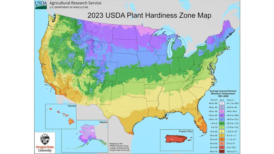 USDA Plant Hardiness Zone Map