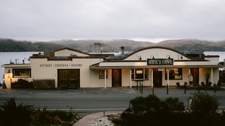 A view of the Nick's Cove entrance from Highway 1