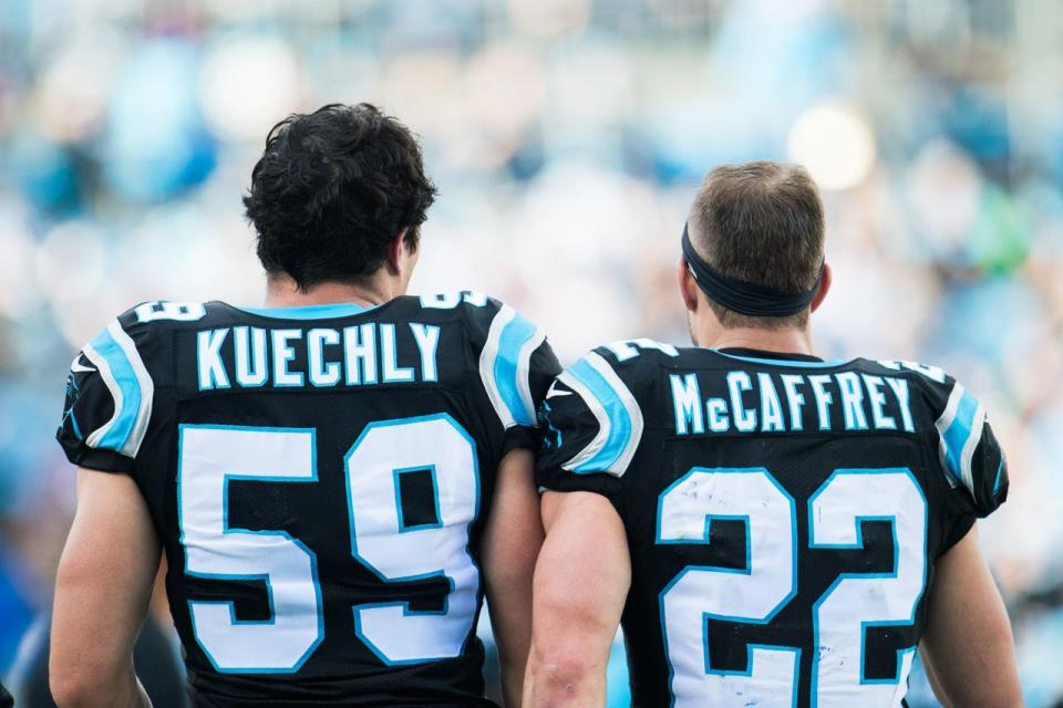 November 25, 2018. Panthers vs Seahawks. Luke Kuechly, Middle Linebacker, Christian McCaffrey, RB