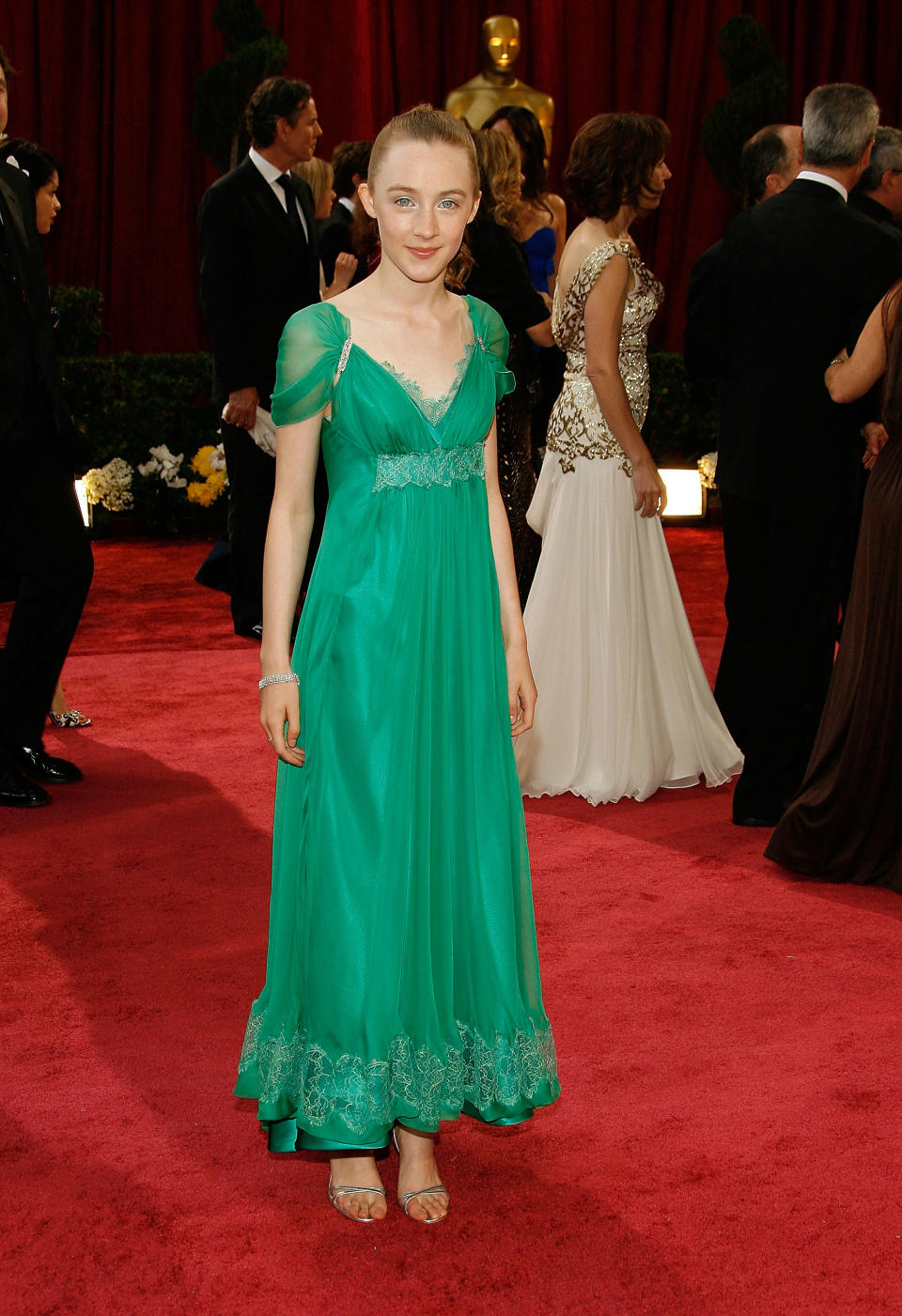 HOLLYWOOD - FEBRUARY 24:  Actress Saoirse Ronan arrive at the 80th Annual Academy Awards held at the Kodak Theatre on February 24, 2008 in Hollywood, California.  (Photo by Vince Bucci/Getty Images)