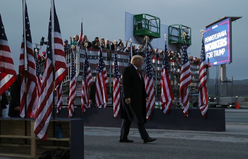 U.S. President Donald Trump holds a campaign event in Martinsburg, Pennsylvania