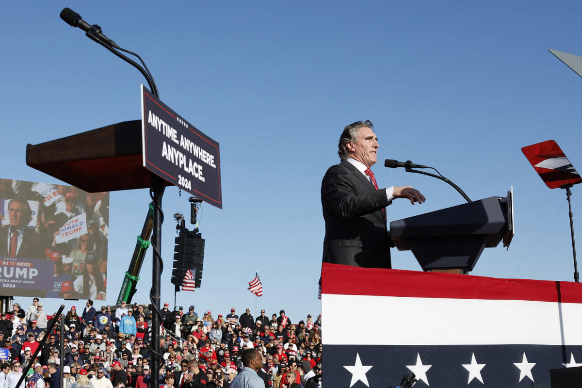 Vice presidential candidate Doug Burgum joins Trump at campaign rally in New Jersey