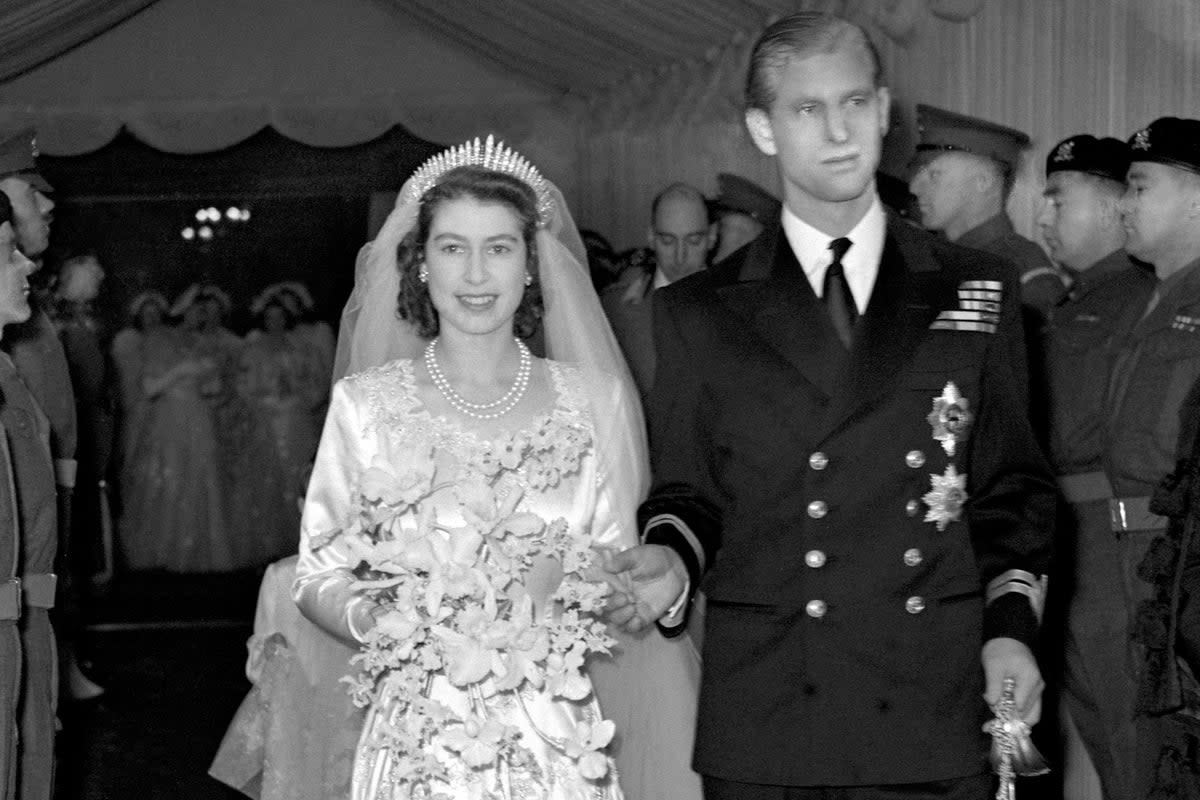 Princess Elizabeth and the Duke of Edinburgh as they leave Westminster Abbey after their marriage ceremony (PA) (PA Archive)