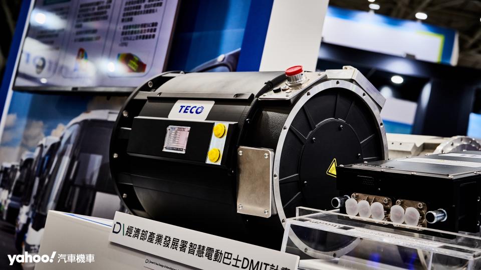 老字號東元電機在本次智慧移動展中展示了大型商用車電動馬達。