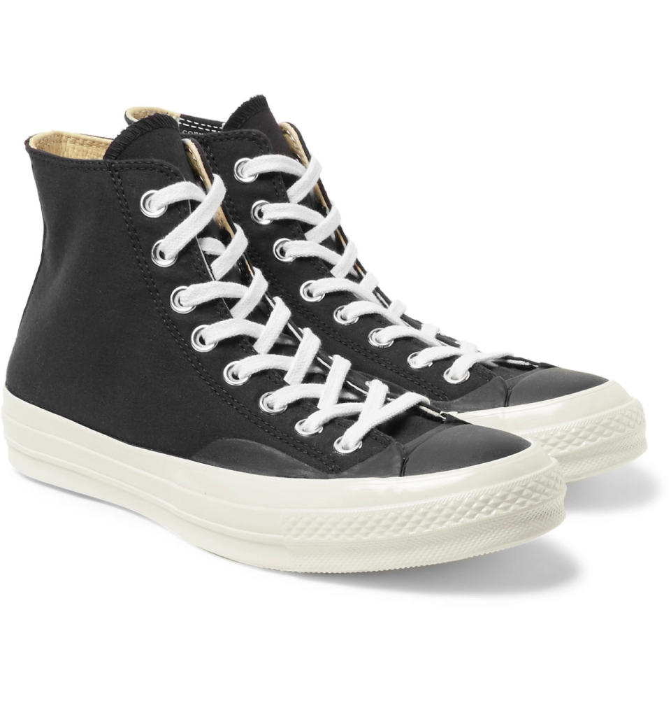 <p><span>Despite 10,001 modern tweaks, collaborations and revamps, the tried-and-true 1970 All Star is still the daddy (or mummy, or whatever you want to call it) of the Converse family. </span></p><p><span>This recent take does away with the white toe cap and black outside piping, for an even cleaner silhouette. </span></p><p><em>£80, <a rel="nofollow noopener" href="http://www.converse.com/uk?csid=PS%7CGOOGLE%7CCONVERSE%7CB-BRAND-CORE-[E]&gclid=CLaxq5SM1NMCFdGIaAodxGkCug&gclsrc=aw.ds" target="_blank" data-ylk="slk:converse.com;elm:context_link;itc:0;sec:content-canvas" class="link ">converse.com</a></em></p>