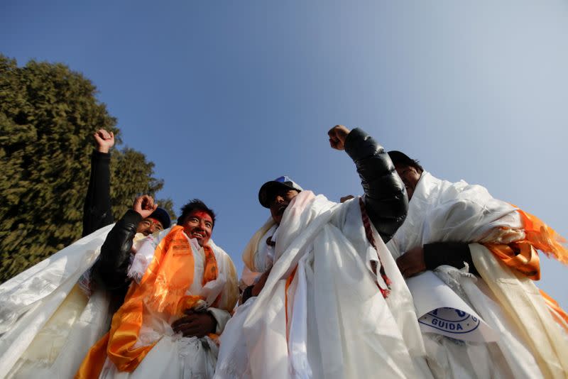 Nepali climbers who were the first to scale K2 in winter arrives in Kathmandu