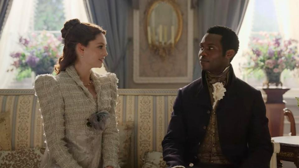 Victor Alli and Hannah Dodd in Bridgerton Season 3