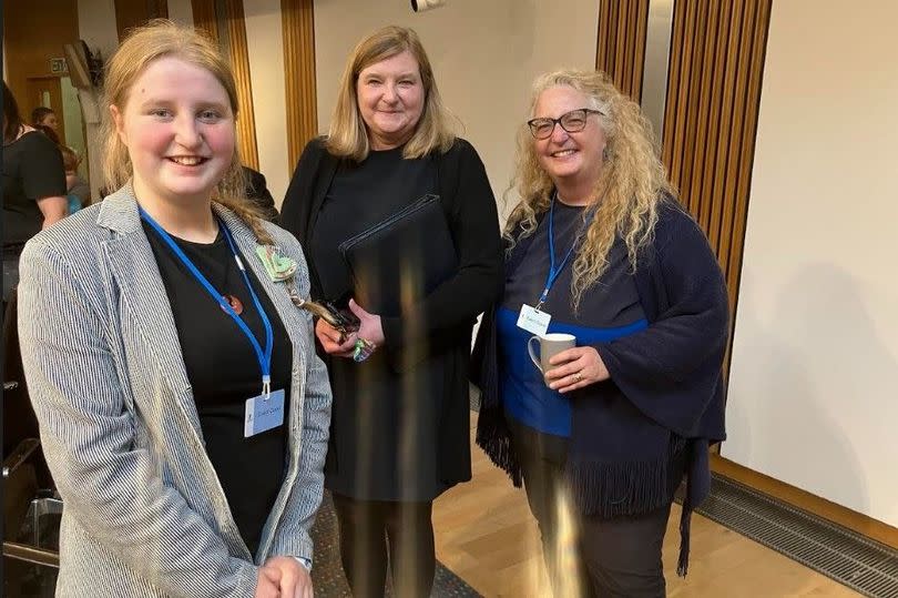 Julia Shanks with Jenni Minto MSP, Minister for Public Health and Women’s Health and Dee Davidson, Public Engagement Manager IGC -Credit:SUSANNE SHANKS