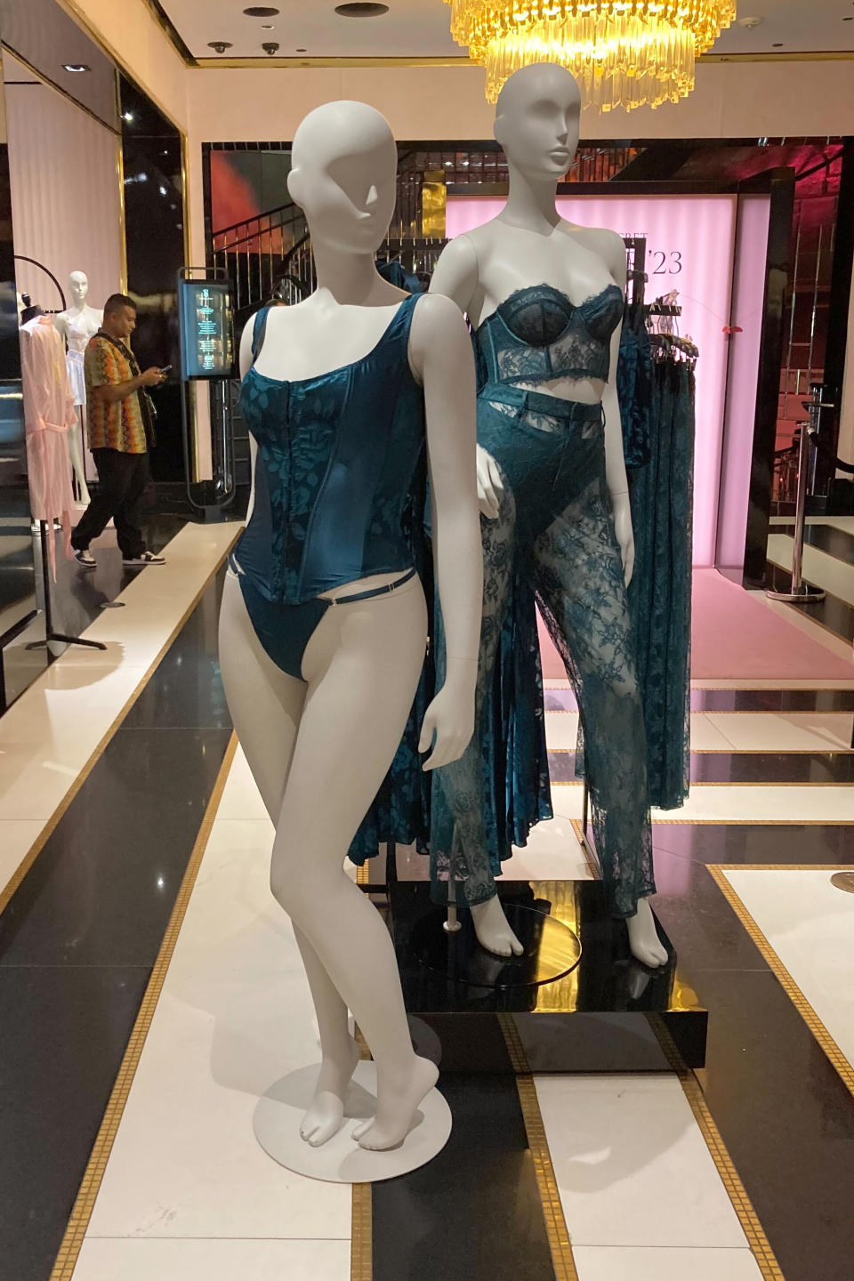 Mannequins are shown at the Victoria's Secret store in New York on Wednesday, Sept. 6, 2023. The lingerie brand has launched its biggest marketing investment in the past five years.Those efforts include highlighting fuller-figure women in ads and store mannequins. (AP Photo/Anne D'Innocenzio)