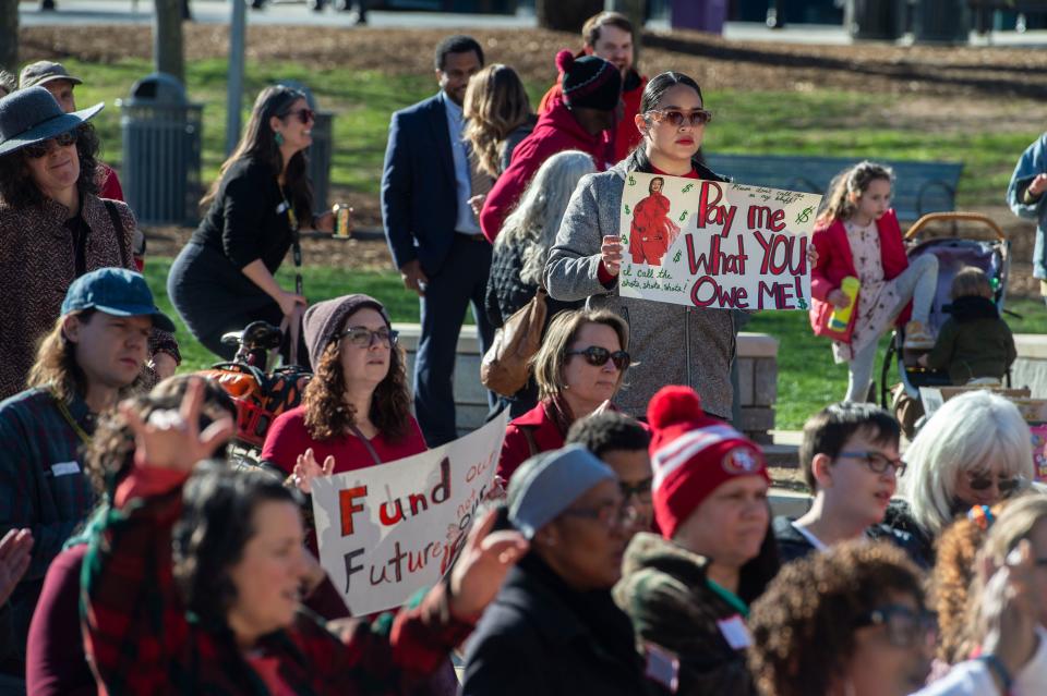 Educators, students and parents from Asheville and Buncombe County schools are calling for “urgent action” to be taken to retain and recruit staff. A rally was held at Pack Square Park March 20, 2023 to deliver a petition of nearly 2,500 signatures.