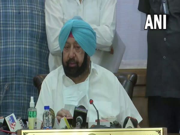 Punjab Chief Minister Captain Amarinder Singh speaking to reporters in Chandigarh on Tuesday. [Photo/ANI]