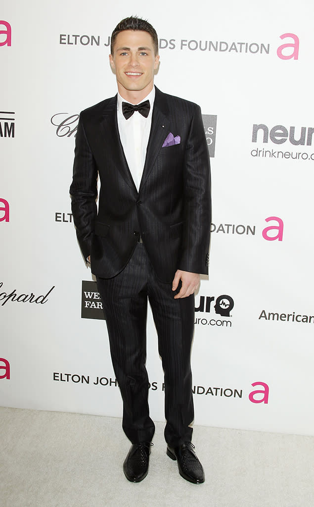 Colton Haynes arrives at the 21st Annual Elton John AIDS Foundation Academy Awards viewing party held at West Hollywood Park on February 24, 2013 in West Hollywood, California.