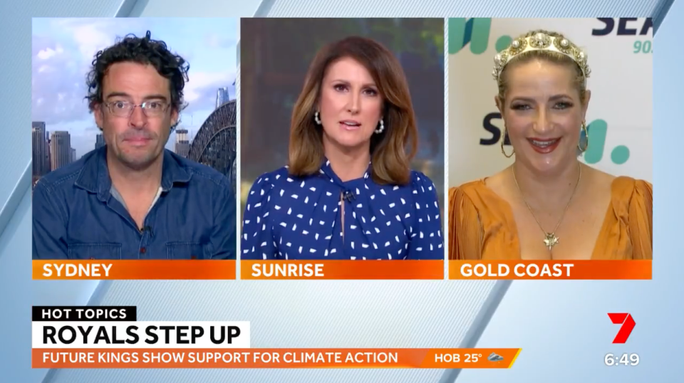 Nat Barr, Joe Hildebrand and Bianca Dye on Sunrise.